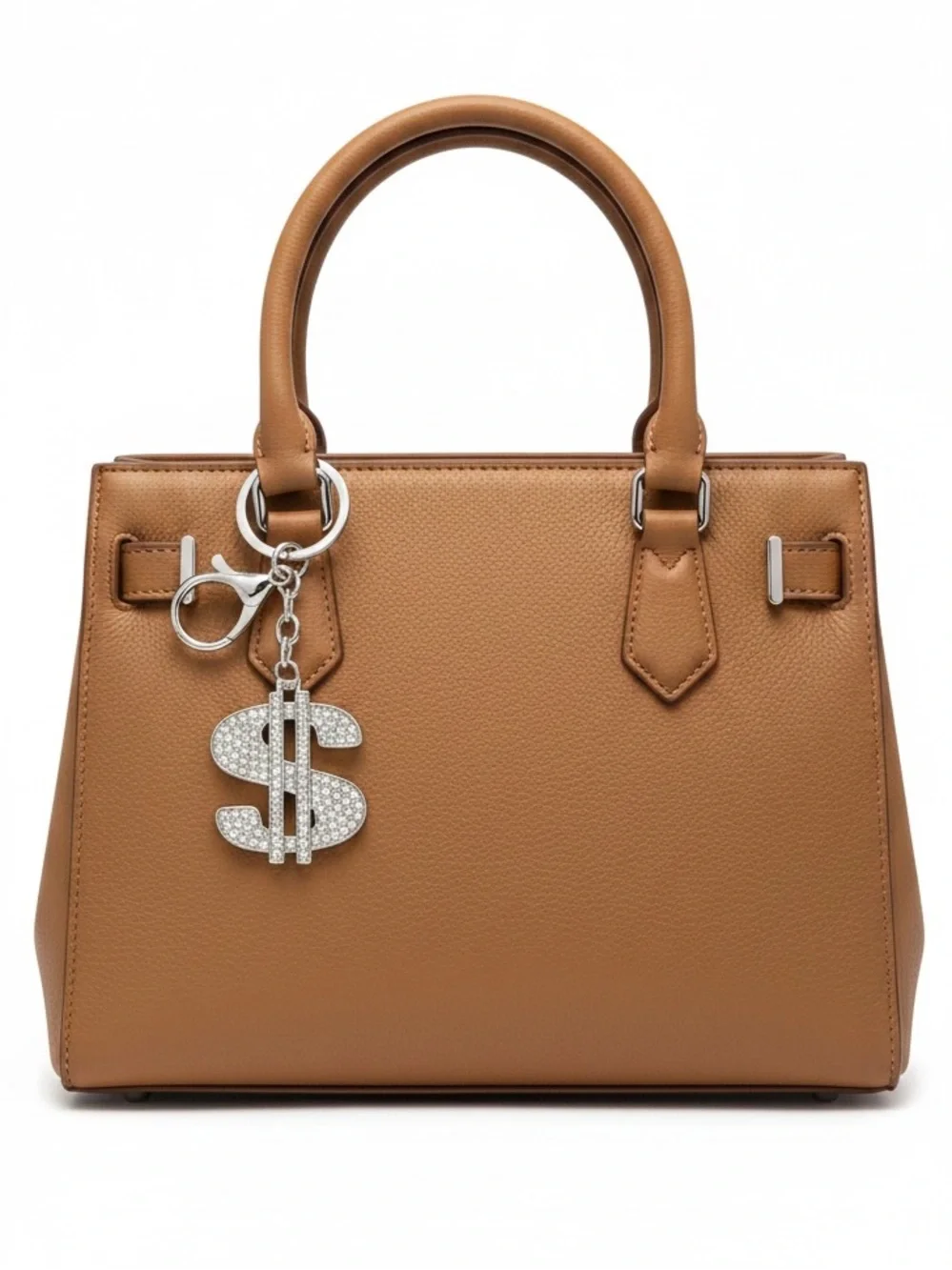 Money Dollar Sign Currency Allover Rhinestone Bag Charm Keychain Make it Rain